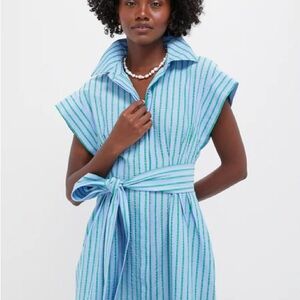 Delphinium Seersucker Mini Callie Dress